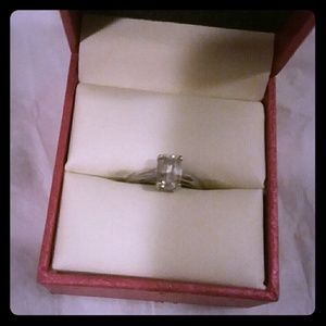 Sterling silver cz engagement ring